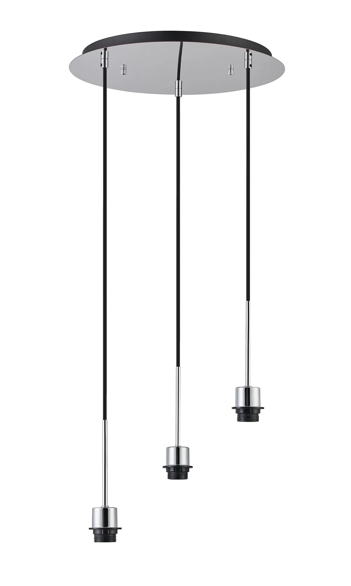 D0905CH  Carrie Polished Chrome 3 Light Round E27 Universal Pendant